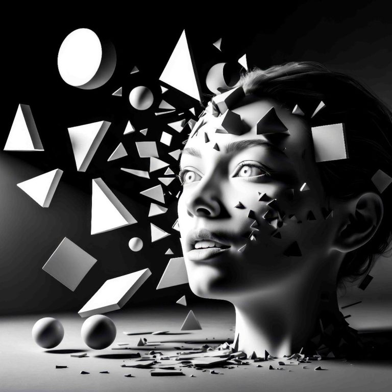 Kopf mit geometrischen Figuren