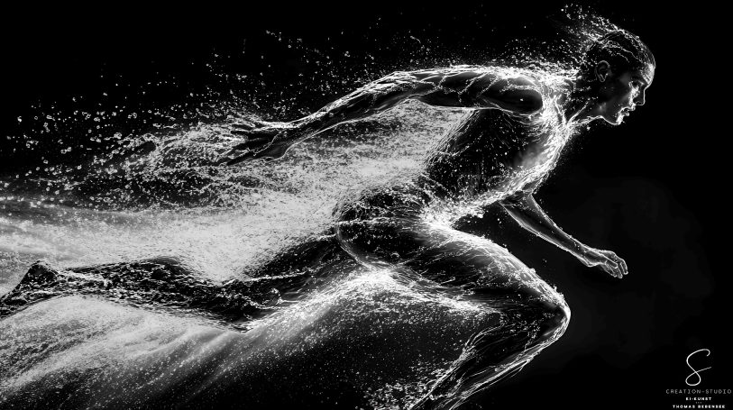 Läufer aus Wasser